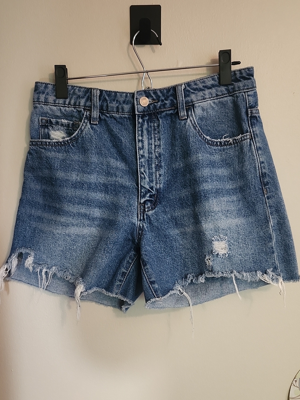 Vervet Distressed High-Rise Blue Denim Shorts/Size L